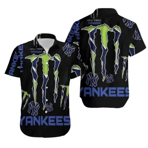 New York Yankees Hawaiian Shirt Monster Energy Logo Gift For Sport Fans