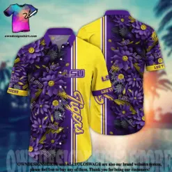 [The best selling] LSU TIGERS NCAA Floral Full Printed 3D Hawaiian Shirt