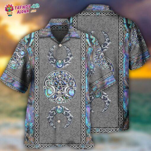 Wicca Mystery Spirit Triple Moon Witch hot Hawaiian Shirt