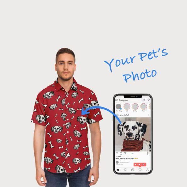 Your Pet's custom Photo, Custom Dress Shirts, Personalized Dress Shirt, Button Up Shirt hot Hawaiian Shirt - Personalized Gift