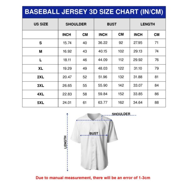 size 3d baseball jersey - lenful