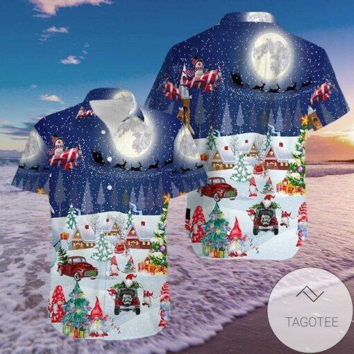 Amazing Christmas Night Sky Gnomes Shirts Hawaiian Shirt