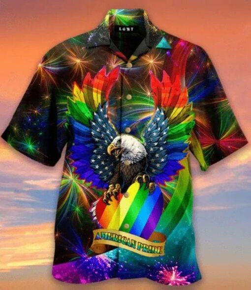 American Pride Eagle LGBT hot Hawaiian Shirt, National Coming Out Day gift