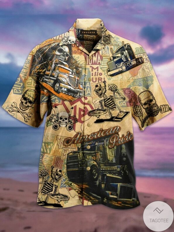 American Pride Trucker Vintage hot Hawaiian Shirt