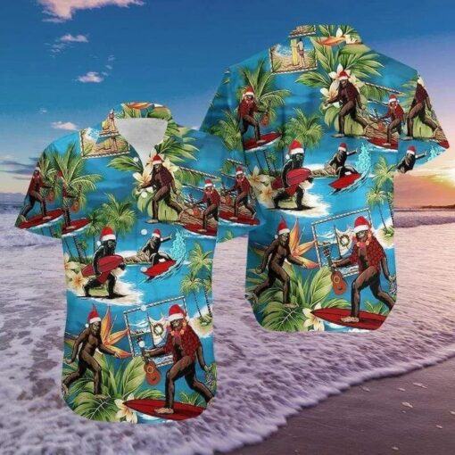 Awesome Christmas Santa Bigfoot Trendy Hawaiian Shirt