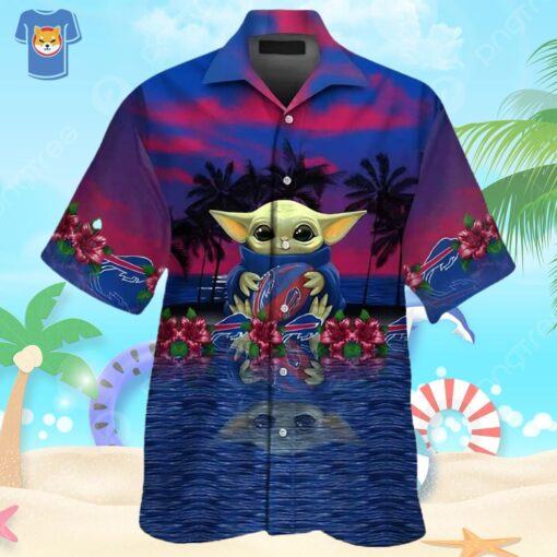 Baby Yoda Star Wars Loves Buffalo Bills Hawaiian Shirt