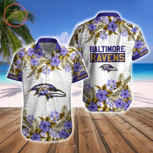 Baltimore Ravens NFL floral tropical Hawaiian Shirt for fan