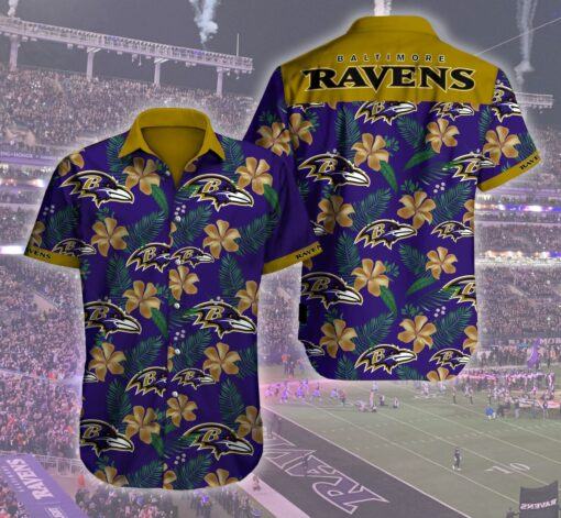 Baltimore Ravens NFL floral tropical v1 Hawaiian Shirt for fan