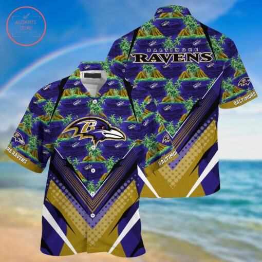 Baltimore Ravens NFL floral tropical v2 Hawaiian Shirt for fan