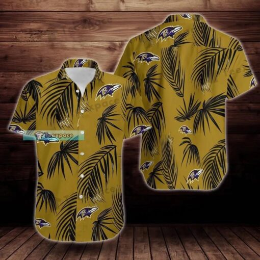 Baltimore Ravens Palm Leaf Yellow Hawaiian Shirt