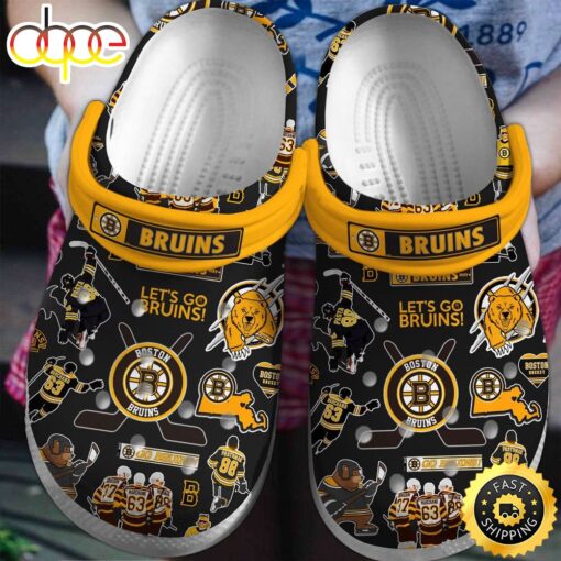Boston Bruins Ice hockey team NHL Sport Crocs Clogs Crocband Shoes Com
