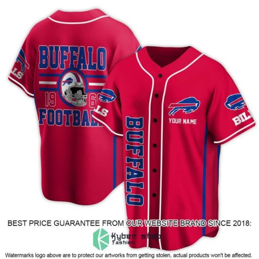 Buffalo Bills 1960 logo Baseball Jersey, red edition custom name for fan
