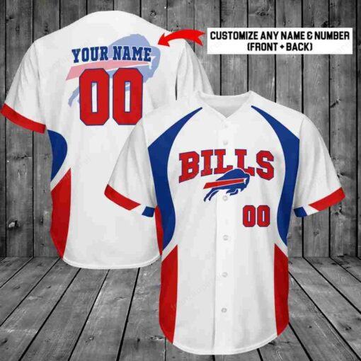 Buffalo Bills 1960 logo Baseball Jersey, red edition custom name for fan v2