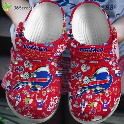 Buffalo Bills NFL Fans Clogs Shoes Crocs Touchdown Comfort Design