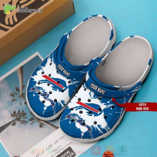 Buffalo Bills Nfl Custom Name Blue Pattern Crocs Clog Shoes