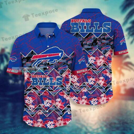 Buffalo Bills Zigzag Floral Hawaiian Shirt