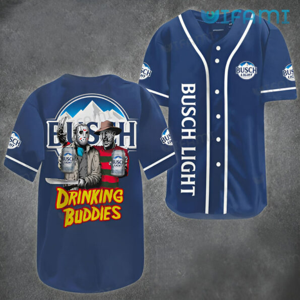 Busch Light Baseball Jersey Drinking Buddies Jason Voorhees Freddy Krueger Gift