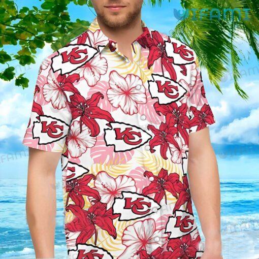 Chiefs Hawaiian Shirt Colorful Flower Palm Leaf Kansas City Chiefs Gift