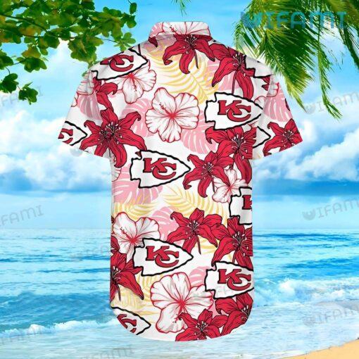 Chiefs Hawaiian Shirt Colorful Flower Palm Leaf Kansas City Chiefs Gift