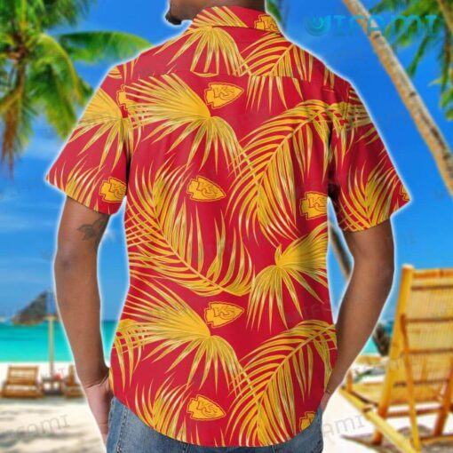 Chiefs Hawaiian Shirt Gold Palm Leaf Logo Pattern Kansas City Gift