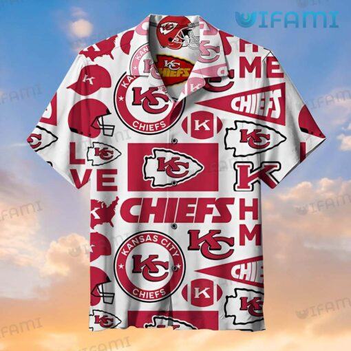 Chiefs Hawaiian Shirt Love Hat Football Helmet Kansas City Chiefs Gift