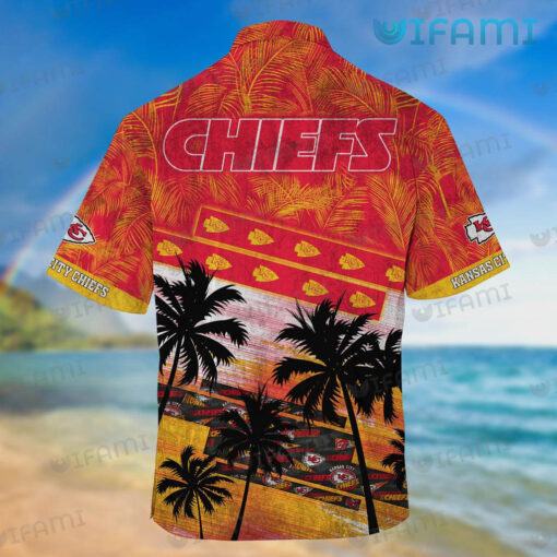 Chiefs Hawaiian Shirt Tropical Leaf Pattern Logo Kansas City Chiefs Gift