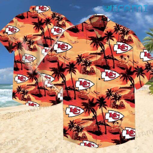 Chiefs Hawaiian Shirt Volcano Coconut Tree Kansas City Gift