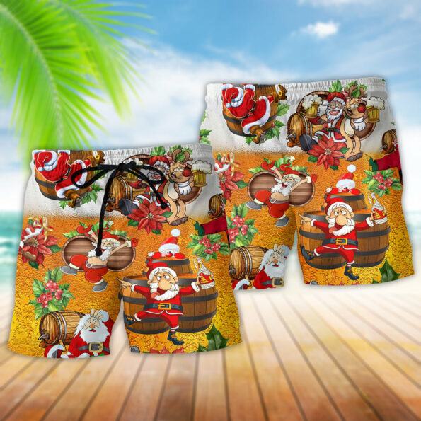 Christmas Dear Santa Heres Your Beer Trendy Aloha Hawaiian Beach Shorts