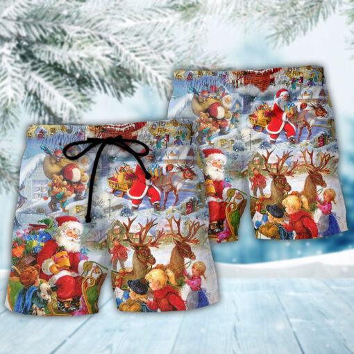 Christmas Have A Merry Holly Jolly Christmas Trendy Aloha Hawaiian Beach Shorts