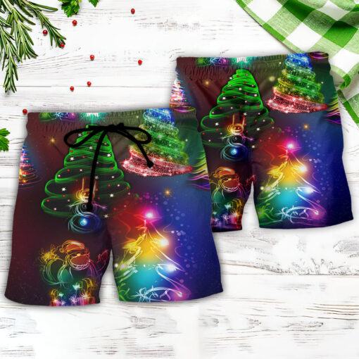 Christmas Merry Everything Happy Always Trendy Aloha Hawaiian Beach Shorts