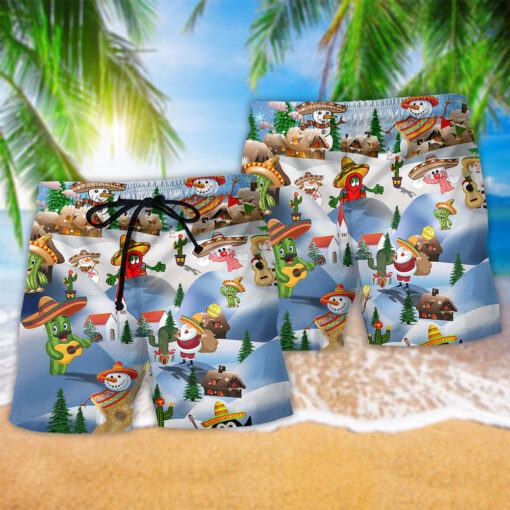 Christmas Mexican Say Merry Christmas Trendy Aloha Hawaiian Beach Shorts
