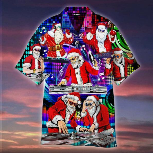 Christmas Santa Dj Disc Jockey Hawaiian Shirt