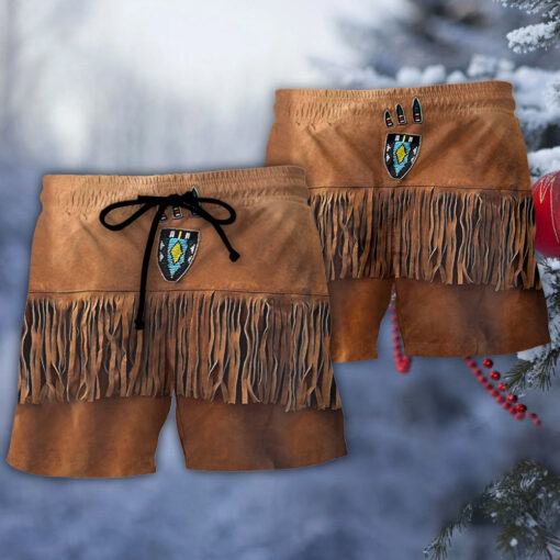 Christmas Santa Native American Jacket Trendy Aloha Hawaiian Beach Shorts