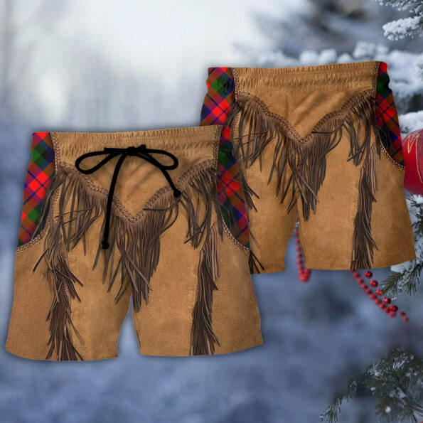 Christmas Santa Vintage Fringe Leather Suede Vest Trendy Aloha Hawaiian Beach Shorts_2