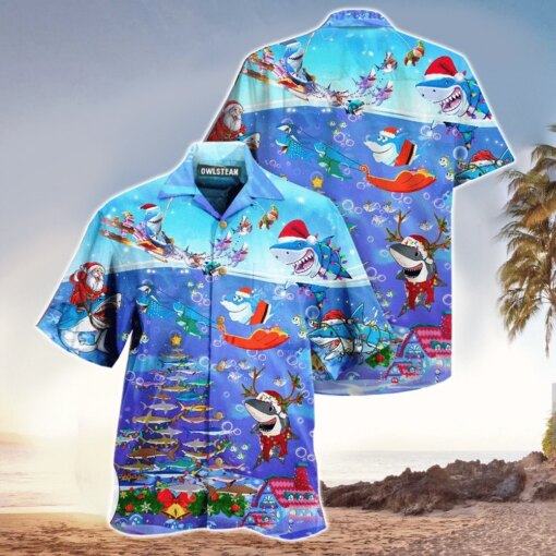 Christmas Special Hawaiian Shirt for Shark Lovers