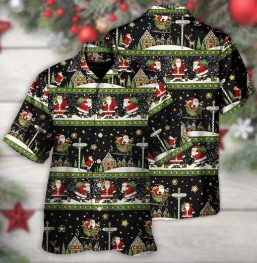 Cozy Santa Christmas Red Themed Hawaiian Shirt