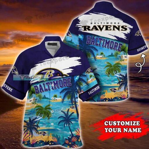 Custom Baltimore Ravens Beach Summer Hawaii Shirt_1