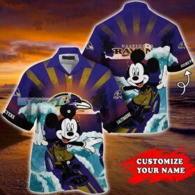 Custom Baltimore Ravens Mickey Suffing Hawaiian Shirt