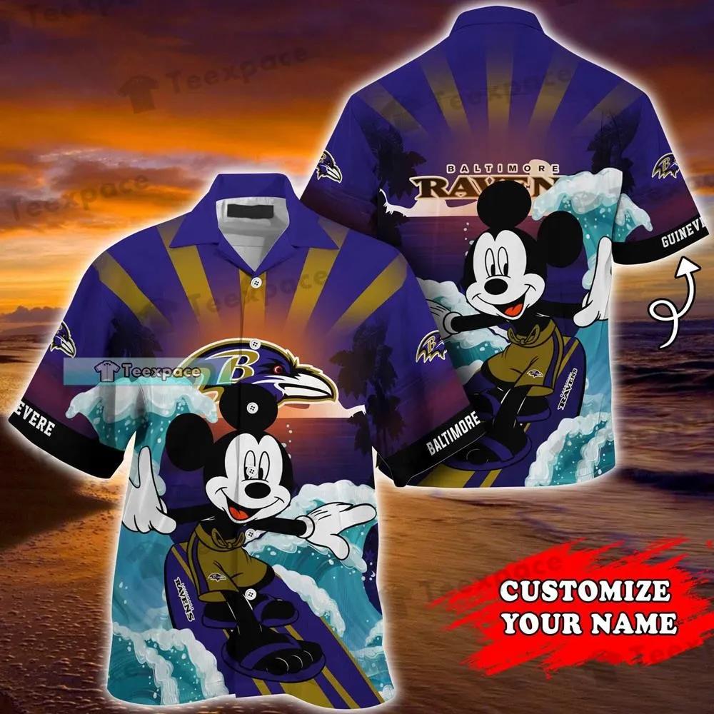 Custom Baltimore Ravens Mickey Suffing Hawaii Shirt_1