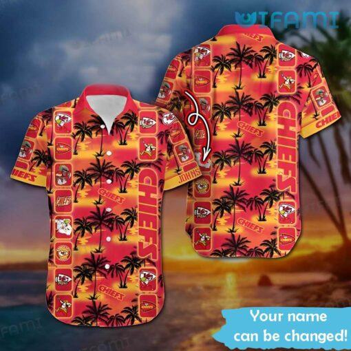 Custom KC Chiefs Hawaiian Shirt Logo History Kansas City Chiefs Gift