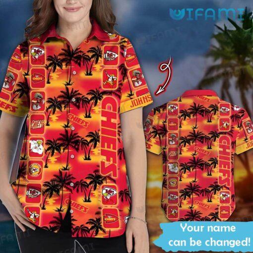 Custom KC Chiefs Hawaiian Shirt Logo History Kansas City Chiefs Gift