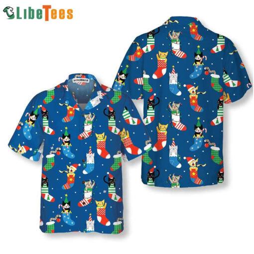 Cute Cats In Christmas Socks Trendy Hawaiian Shirt, Xmas Trendy Hawaiian Shirt Perfect Gifts For Your Loved Ones