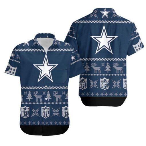 Dallas Cowboys Hawaiian Shirt Christmas Gift For Beach Lovers, NFL Hawaiian Shirt