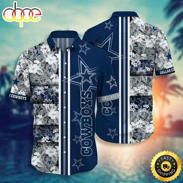 Dallas Cowboys NFL Graphic Tropical Pattern , 3D Printed Beach Shirt Summer Best Gift For Fans Hawaiian Shirt