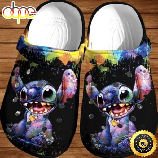 Disney Lilo & Stitch Watercolor Crocs Shoes Gift For Family