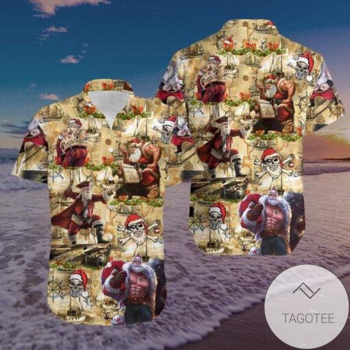 Find Amazing Pirate Santa Claus Unisex Hawaiian Shirts