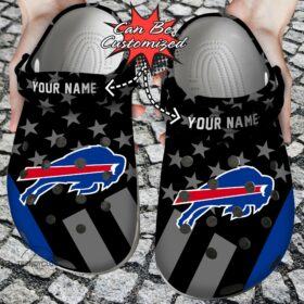 Football Crocs Personalized, Buffalo Bills Star Flag Clog Shoes