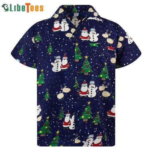 Funky Santa And Snowman, Christmas Santa Trendy Hawaiian Shirt Perfect Gifts For Your Loved Ones