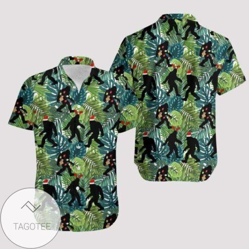 Funny Big Foot Celebrates Christmas Elegance Hawaiian Shirt