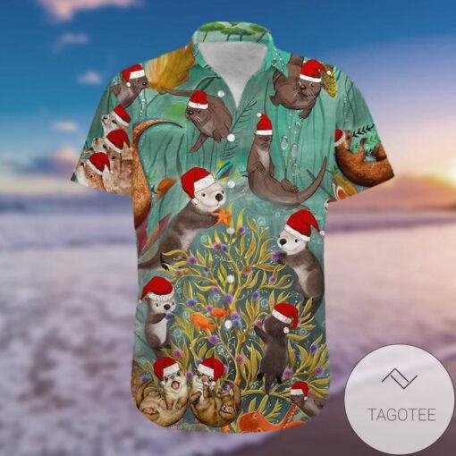 Get Now Happy Santa Otter Christmas Hawaiian Shirts